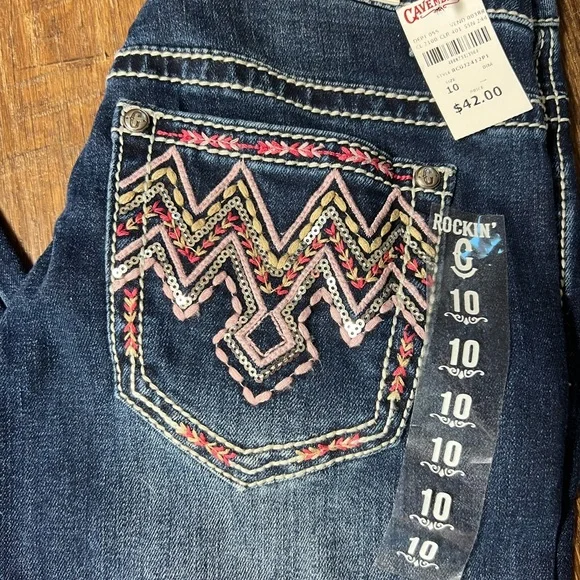 Girls Rockin C Embroidered Jeans - Picture 2 of 7